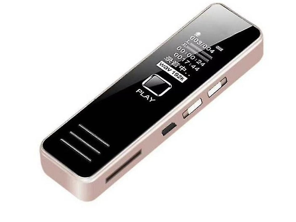 Lurelia Gravador De Voz Digital 16gb Com Redução De Ruído, Reprodução Mp3, Recarregável Para Reuniões, Aulas, Entrevistas - Rosa Ouro