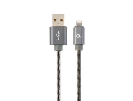 CABLE DE DATOS Y CARGA PREMIUM GEMBIRD 8 PINES METAL EN ESPIRAL, 1 M, GRIS