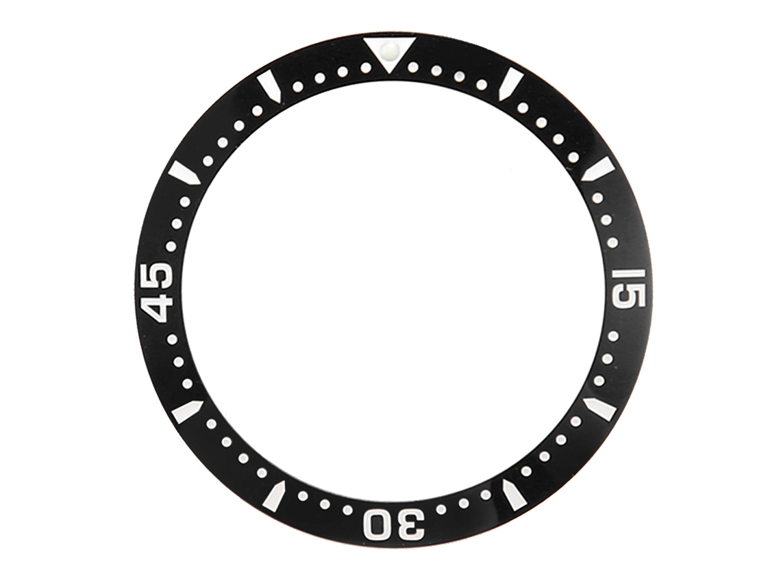 Inserção de Bisel de Relógio Cerâmica 38.6mm com Números Brancos e Pontos para Reparo