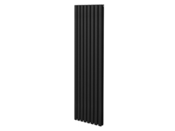 Radiador Oval De Colunas Em Preto 1800x480 Em Aço Carbono 1,5 Mm Com Alta Emissão De Calor E Revestimento Triplo Em Pó