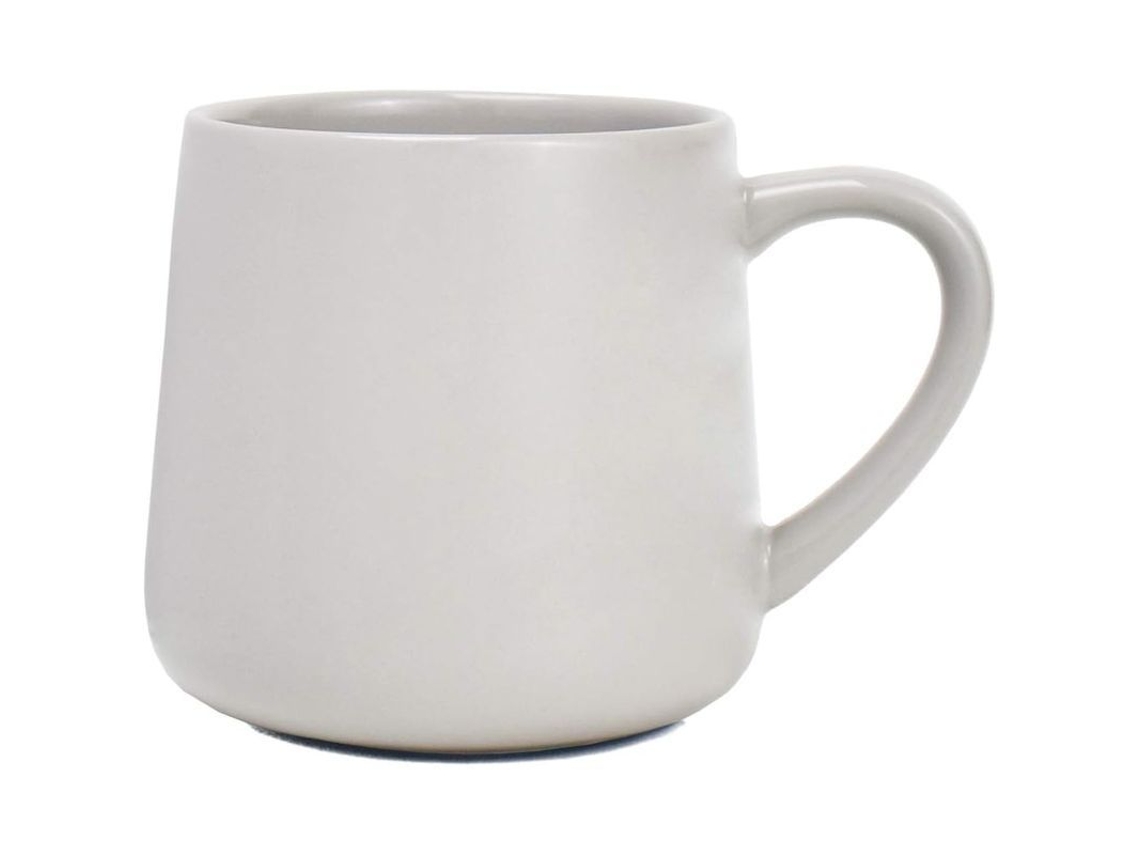 Caneca grande de cerâmica brilhante de 532 ml (18 oz), modelo 2026, para café e chá, cinza, própria para lava-louças e micro-ondas, ideal para escritório e casa.
