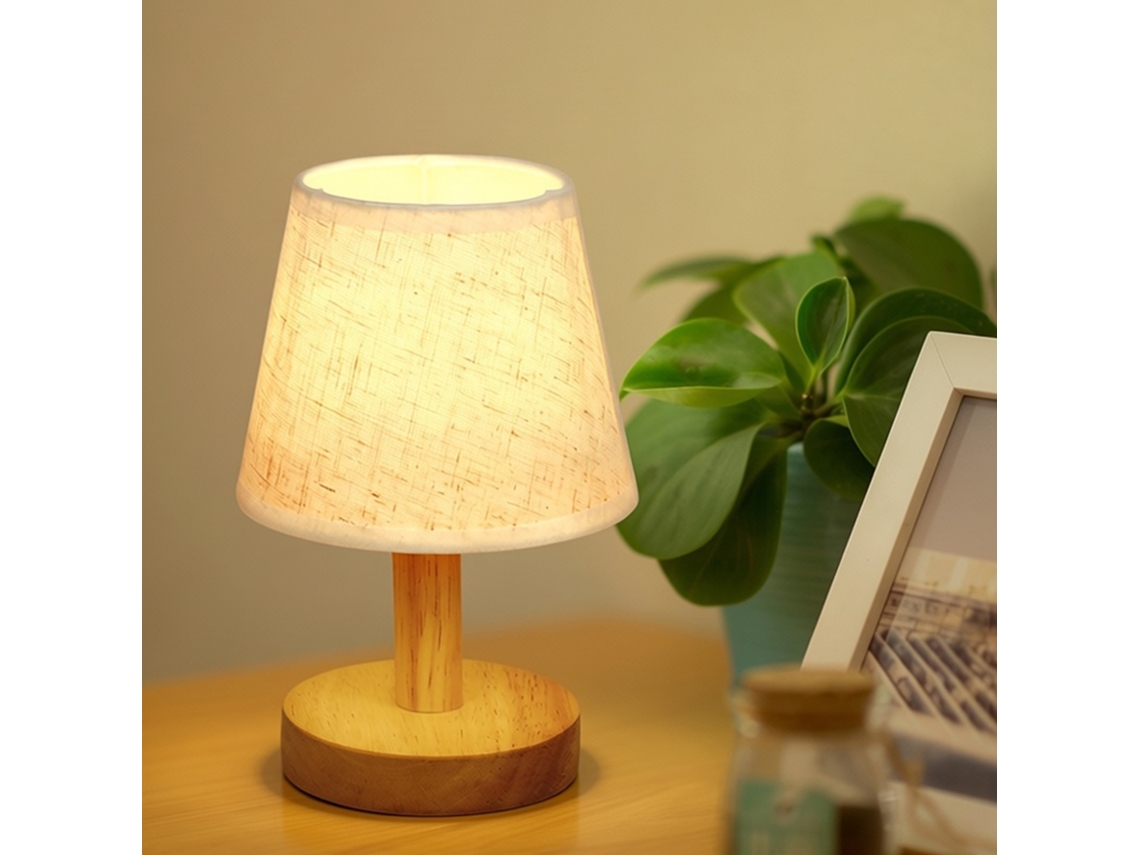 Candeeiro De Mesa Em Tecido Com Iluminação Dupla E Proteção Ocular Para Quarto