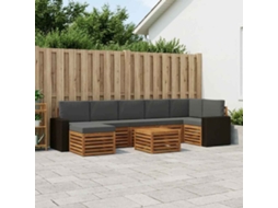 Vidaxl Conjunto De Sofás Para Exterior 8 Unid. Natural E Antracite