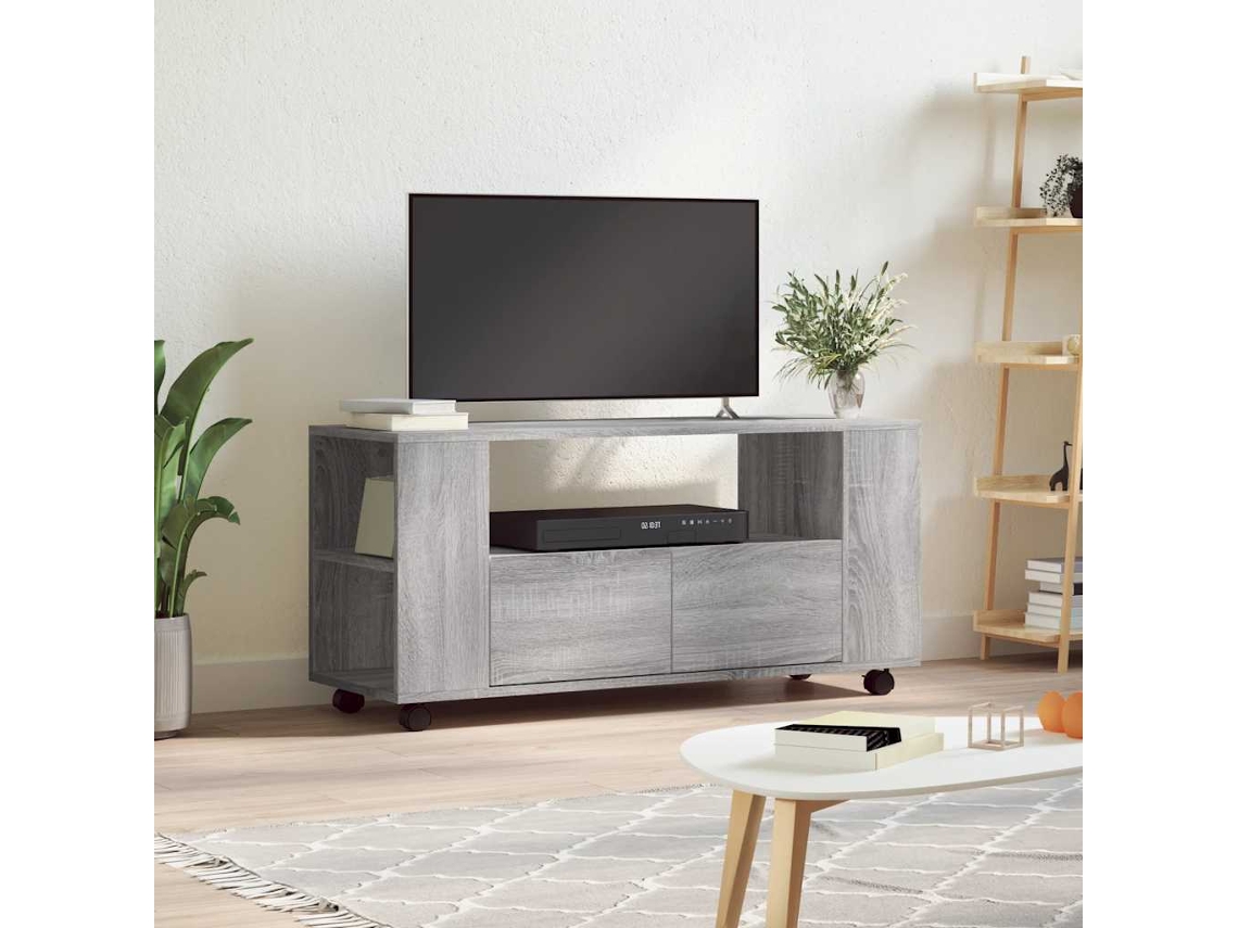 Vidaxl Móvel De Tv 102x34,5x43 Cm Derivados De Madeira Cinzento Sonoma
