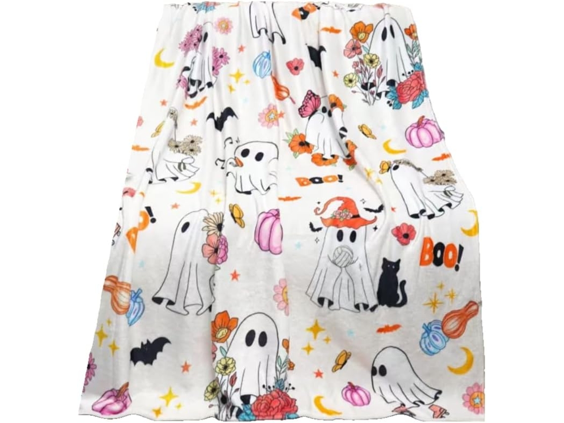 Manta de Halloween Syjym em Formato Abóbora Super Macia e Confortável Ideal para Sofás Cadeiras, Macio, Quente