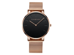 Reloj De Pareja De Cuarzo Impermeable Con Correa De Malla (masculino Rosa Negro)