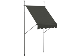 Toldo Retrátil 2,5x1,2x2,1m, Inclinação Ajustável, Estrutura em Metal, Cinza Escuro LAMAISON