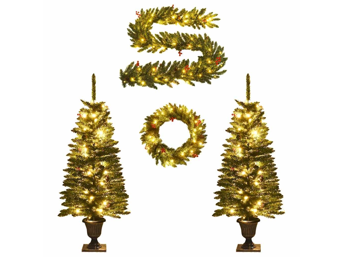 Christmas Tree Set, Christmas Tree Sets Vidaxl Verde Pvc (n/a)