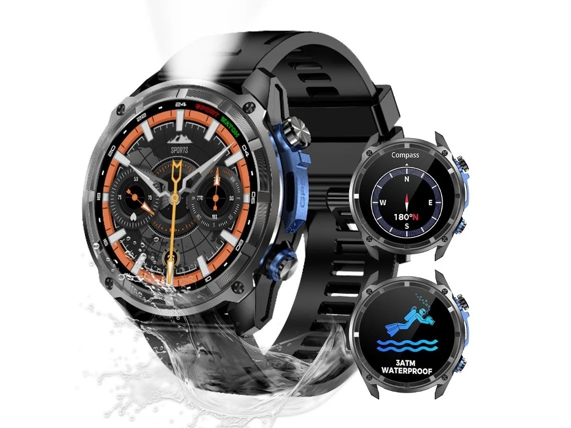 Outdoor Smartwatch Yizhood With Compass Altimeter And Led Flashlight (preto)