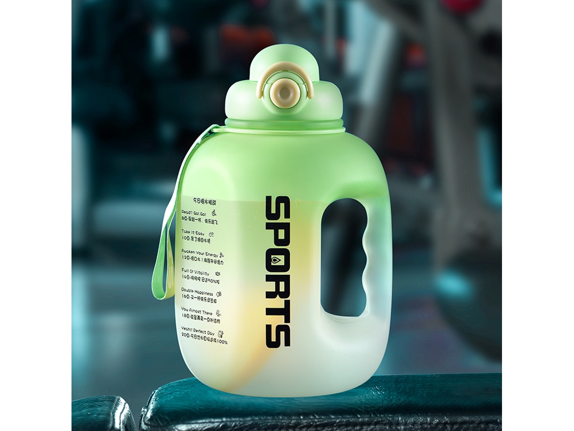 Garrafa de Água Esportiva com Tampa, Garrafa de Água Portátil, Feita de Plástico, Própria para Micro ondas. MDUG (verde 2,5l)