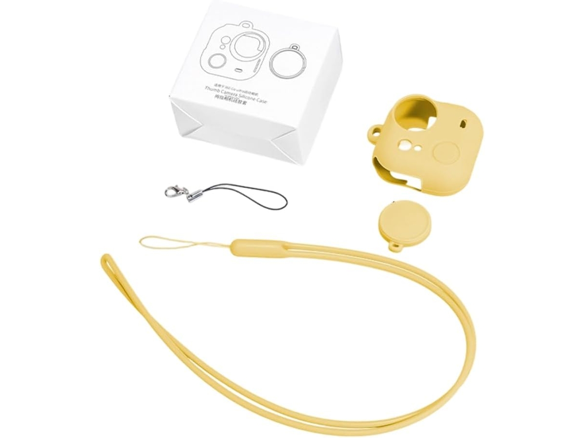 Capa Silicone HEXINYIGJLY para Insta360 Go Ultraanti Risco, Tampa Objetivacom Corda Anti perda Amarelo