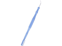 Ferramenta pequena azul para permanente em aço inoxidável com cabeça dupla.
