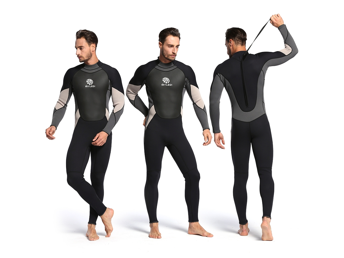 Traje De Mergulho Corporal Completo 3mm Para Homem Com Zíper Na Espalda Para Mergulho, Snorkeling E Surf