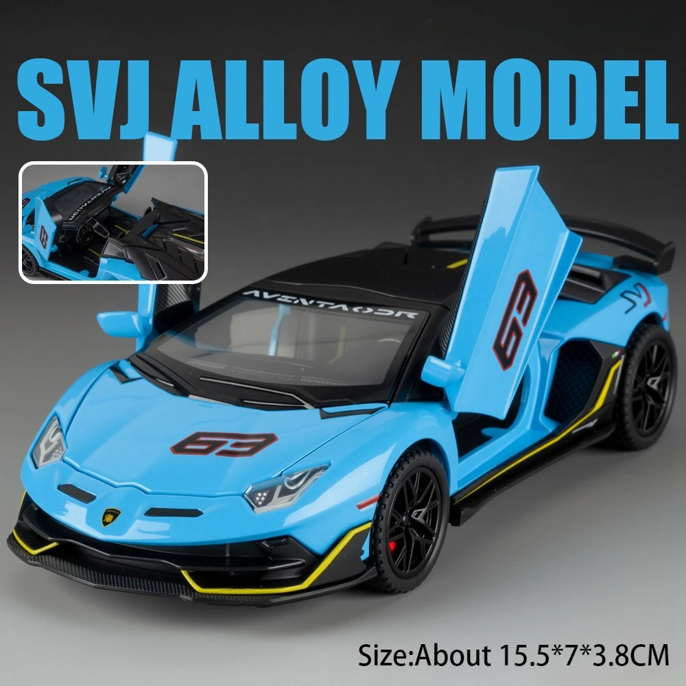 (svj63 Azul) Miniatura De Carro Em Escala 1:32, Com Portas Que Abrem, Fabricada Em Liga Metálica De Alta Fidelidade.