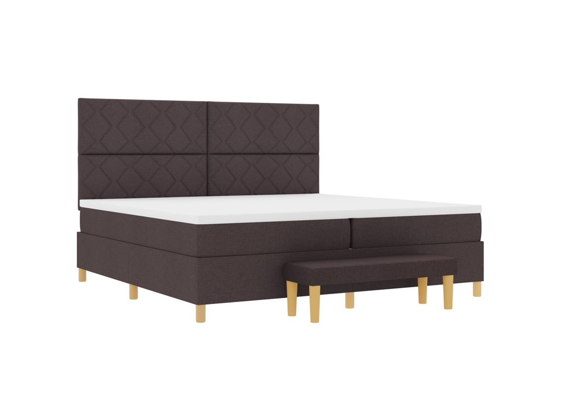 Conjunto 1 Cama Box Vidaxl Castanho Poliéster (200 X 200 Cm)