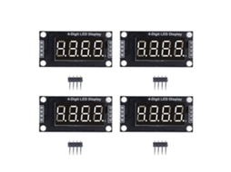 4 Conjuntos Módulo Display Tubo Digital Led 4 Dígitos 7 Segmentos 0.36in Chip Tm1637 Branco | S/MARCA