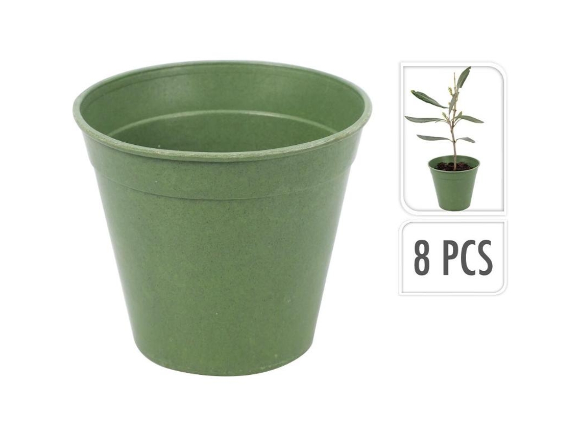 Vasos de cultivo de fibra de bambu IPAE-PROGARDEN 7x6 cm, conjunto com 8