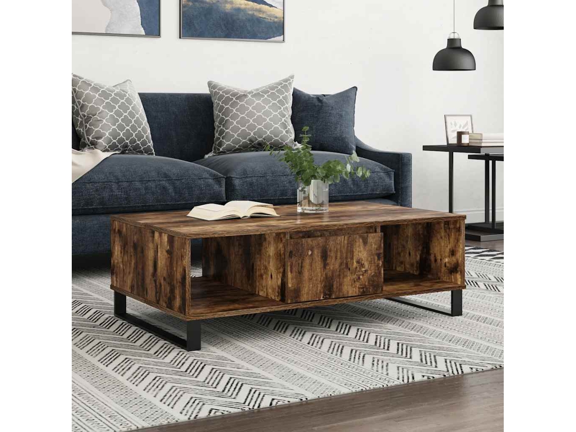 Vidaxl Mesa De Centro 104x60x35cm Derivados De Madeira Carvalho Fumado
