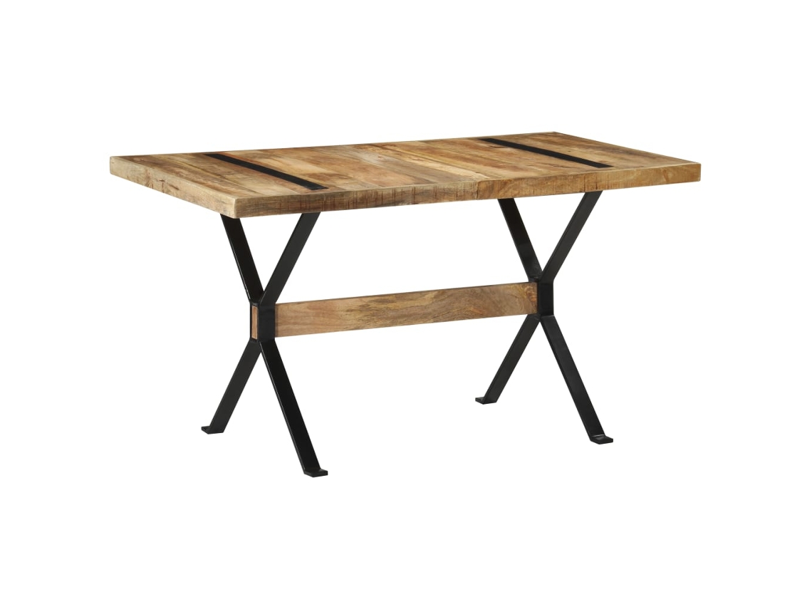 Vidaxl Mesa De Jantar 140x70x76 Cm Madeira De Mangueira Áspera