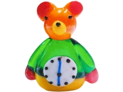 Escultura De Urso Em Vidro Feita À Mão, Relógio Decorativo Colorido Para Sala De Estar, Quarto