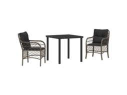 Maison Exclusive - Conjunto De Jantar Para Jardim 3 Pcs Cinzeto Vime Pe