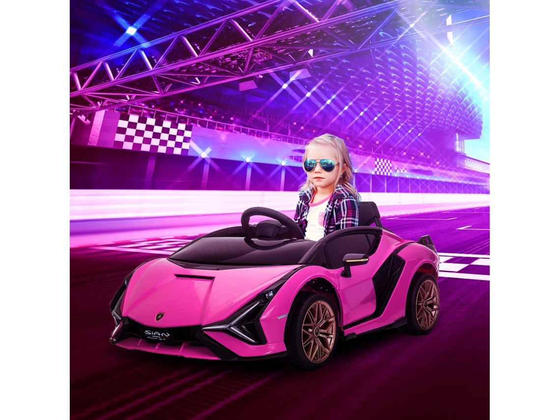 Carro Elétrico Infantil Rosa Para Crianças De 3 A 5 Anos, Com Velocidade Entre 3 E 5 Km/h E Controle Remoto Incluso.