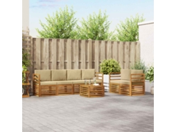 Vidaxl Conjunto De Sofás Para Exterior 7 Unid. Natural E Bege