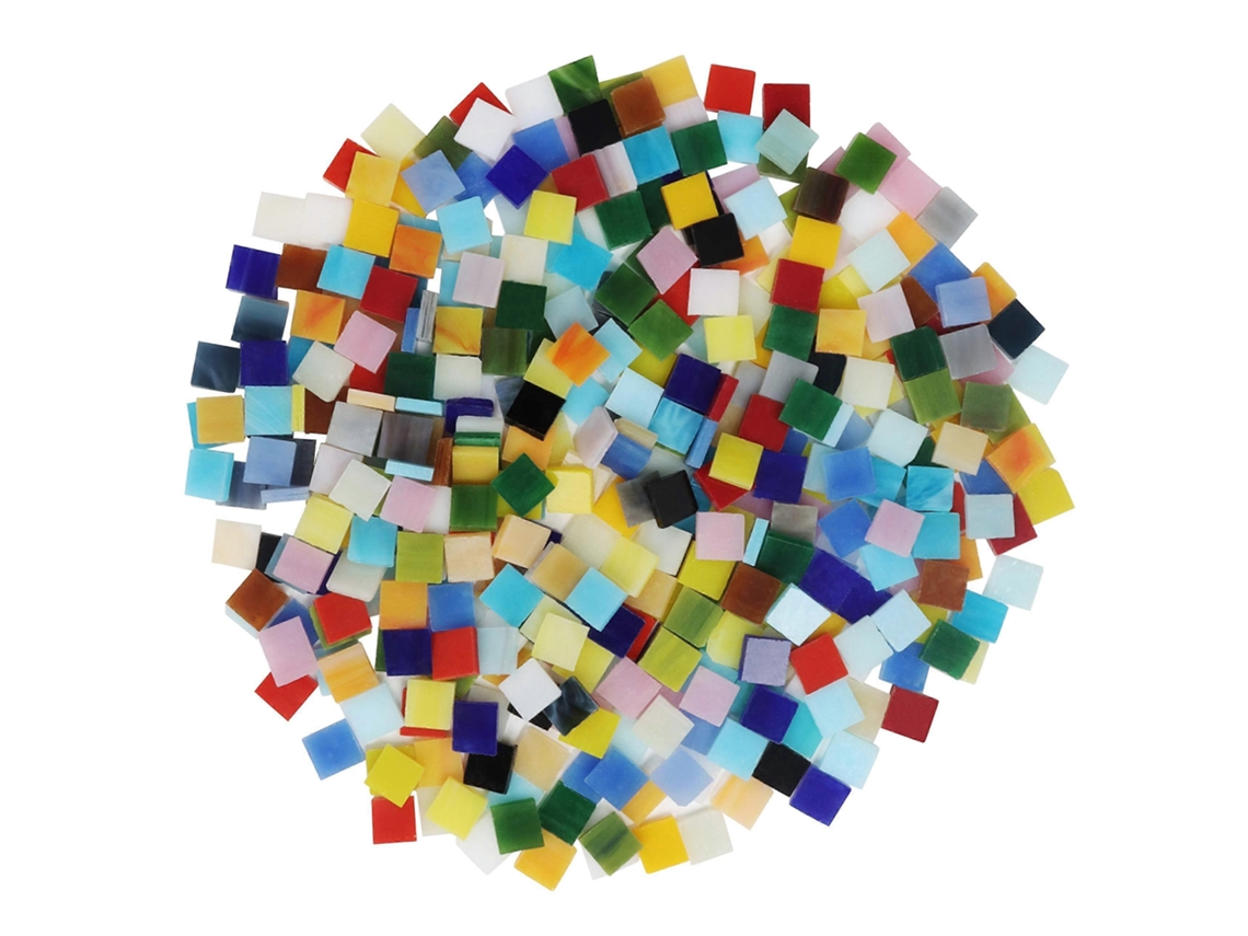 Rebe faldones de Mosaico de Vidrio Creativo 1x1cm Cores Variadas para Decoração Residencial, Molduras, Vasos e Artesanato (600 Piezas/400g)