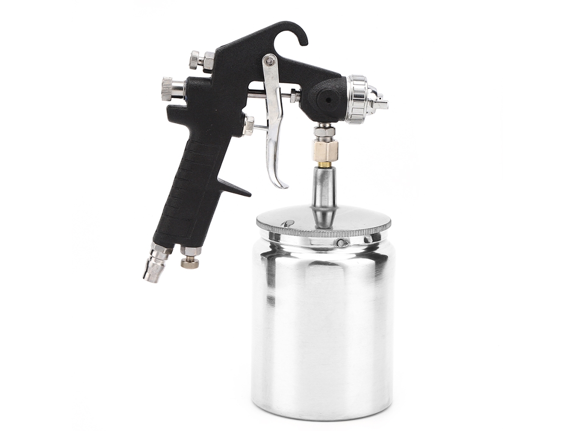 Pistola De Pintura Neumática Black Diamond Mate W‑71‑s Com Cubeta Inferior Calibre 1.5mm