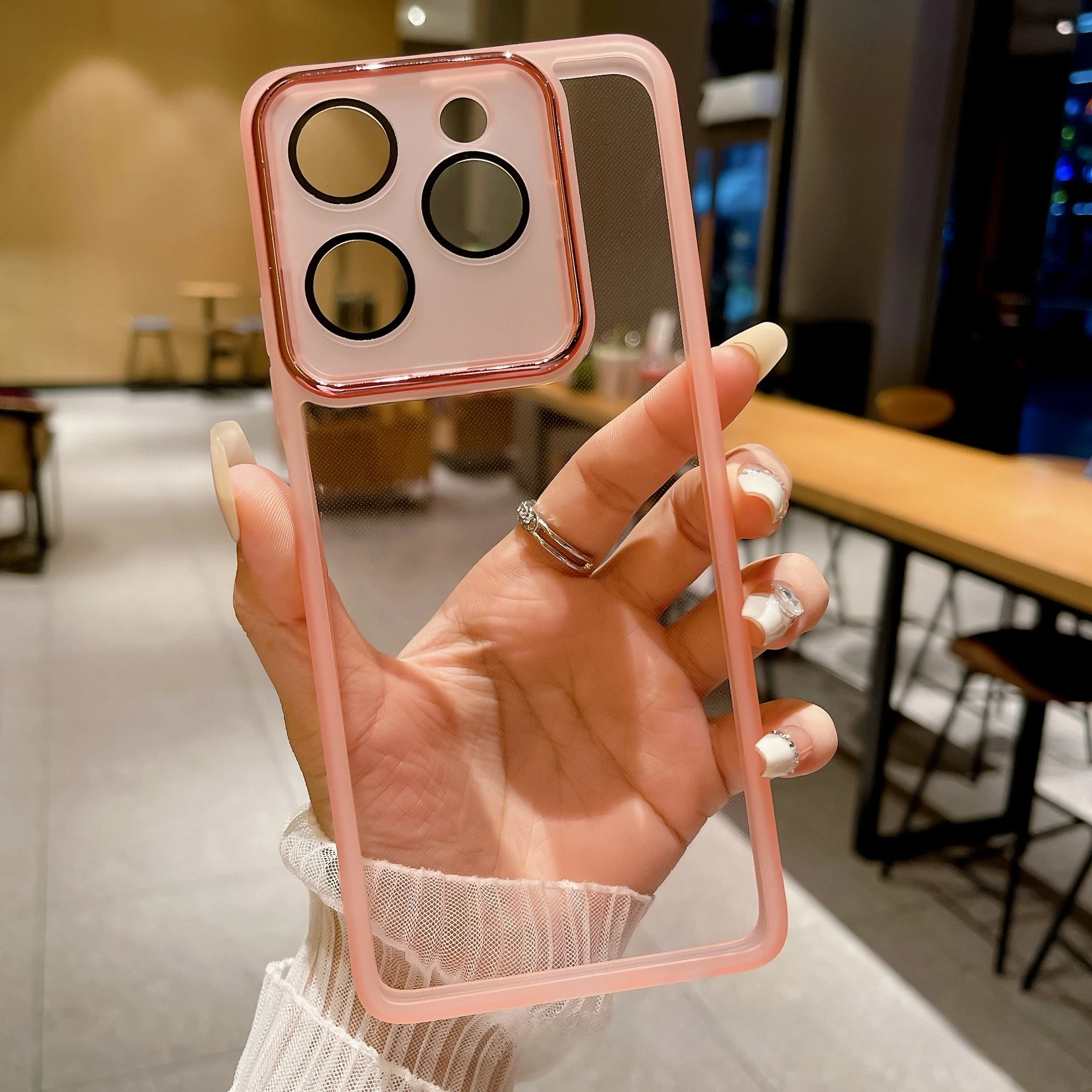 (rosa, Motorola Edge 60) Capa Protetora De Silicone Macio E Transparente Com Proteção Para A Câmera E Absorção De Impacto.