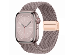 Pulseira Magnética de Nylon Trançado para Apple Watch S10, Pulseira Elástica Rainbow Roxo Fumê, 38 40 41 42mm