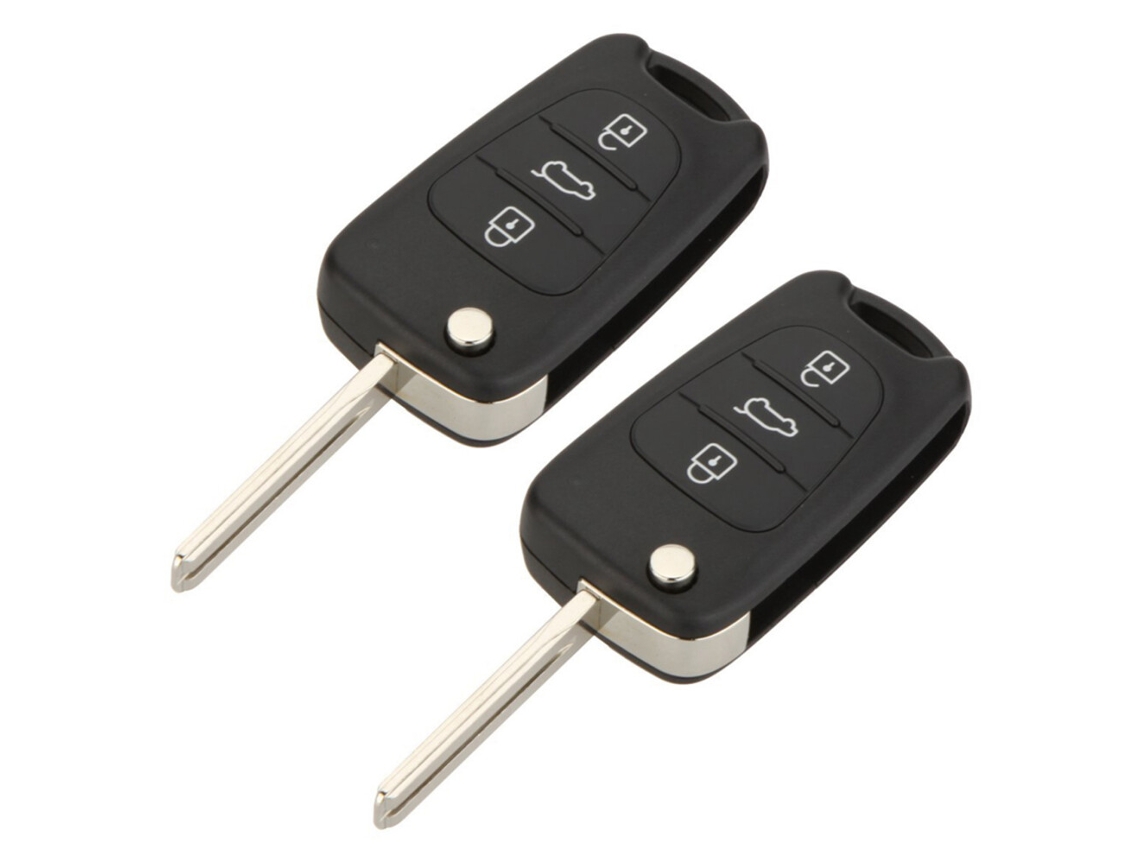 2x Capas de Chave Auto de Substituição com 3 Botões para Comando Keyless, Compatíveis com I20 e I30 (flip/dobrável)