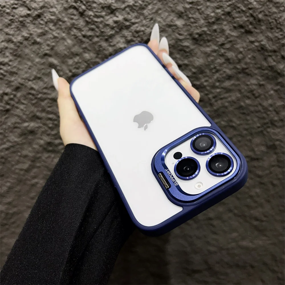 Capa Para Iphone (iphone 11 Pro, Azul Escuro) Com Proteção De Vidro Transparente Para A Câmera.