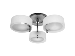 Candeeiro de Teto Moderno Candeeiro Suspenso com Ecrã em Acrílico e Suporte para Lâmpada E27 Ø64x20 Cm Branco ORBITRA COMMERCE
