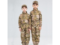 Conjunto de uniforme militar tático Rebe-Team para crianças, camuflado, para caça, caminhadas e treinamento ao ar livre, sem chapéu, 120 Hl Cp cinza
