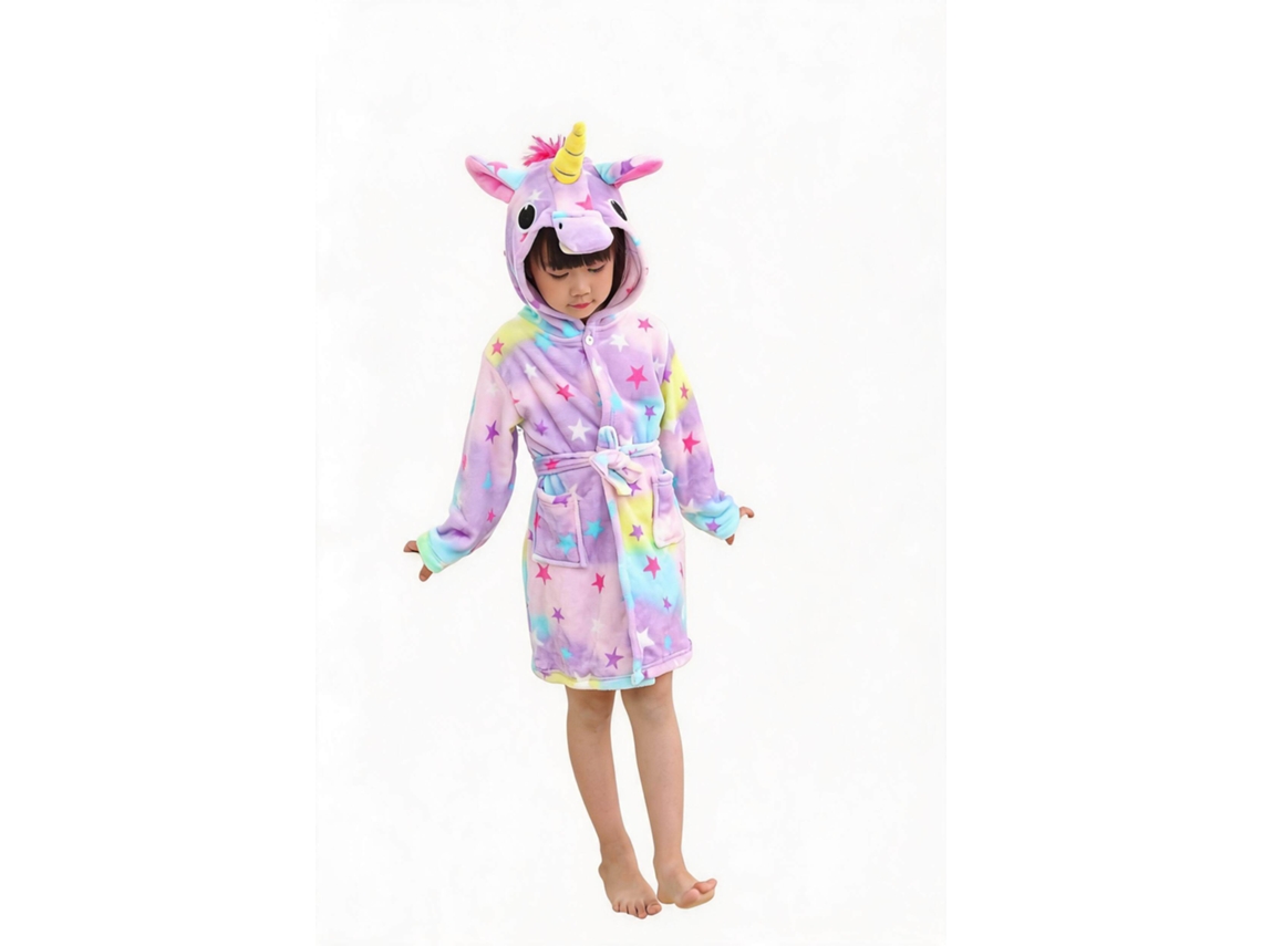 Roupão de Banho Infantil de Unicórnio para Meninas 90/100cm HENTEN HOME