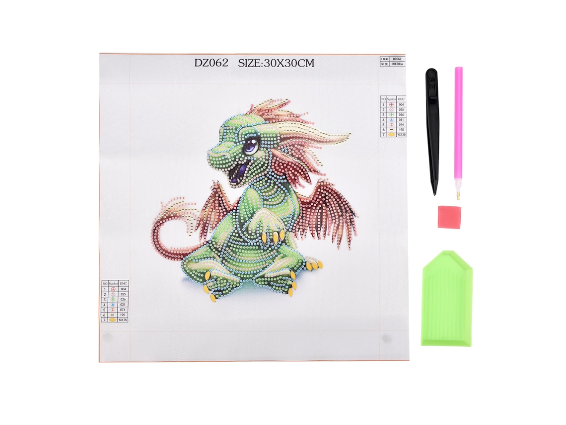 Pintura de Diamante 5D Faça Você Mesmo (Estilo Dinossauro e Decoração para Casa)