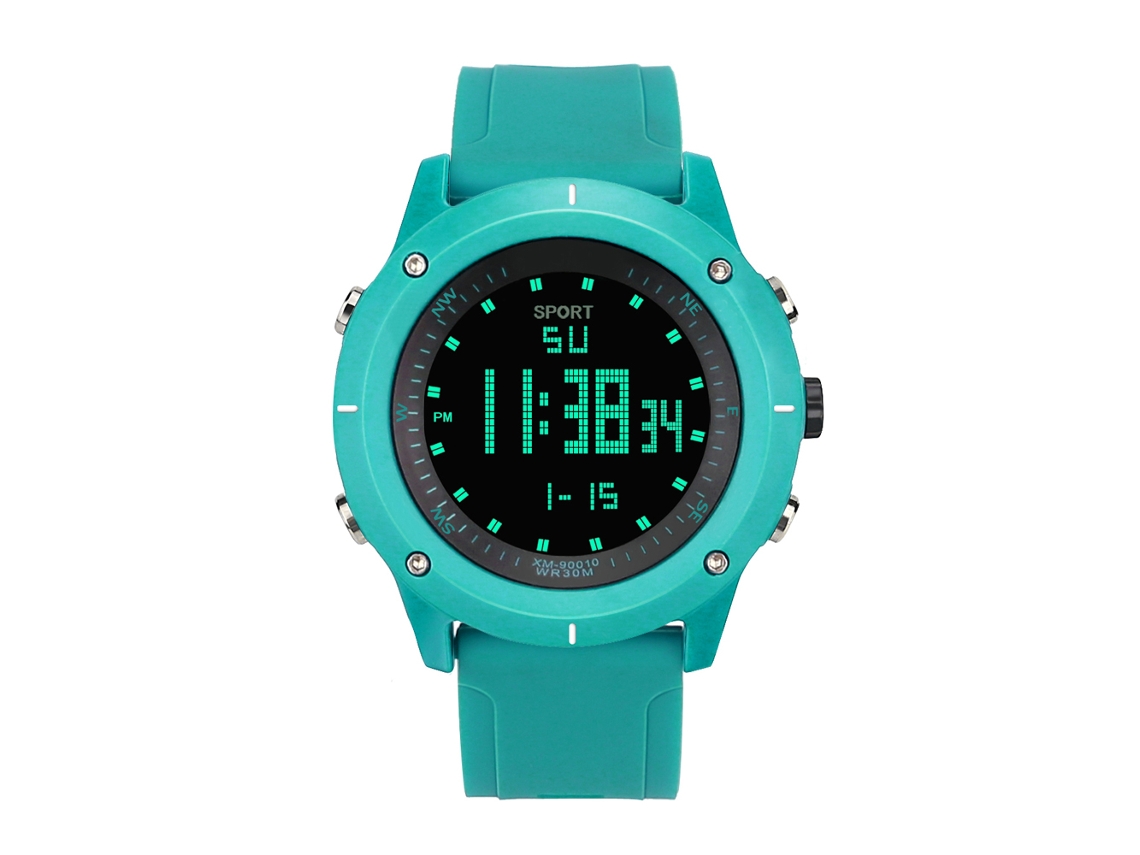 Relógio masculino com pulseira de silicone, relógio eletrônico para negócios DZB22, azul lago