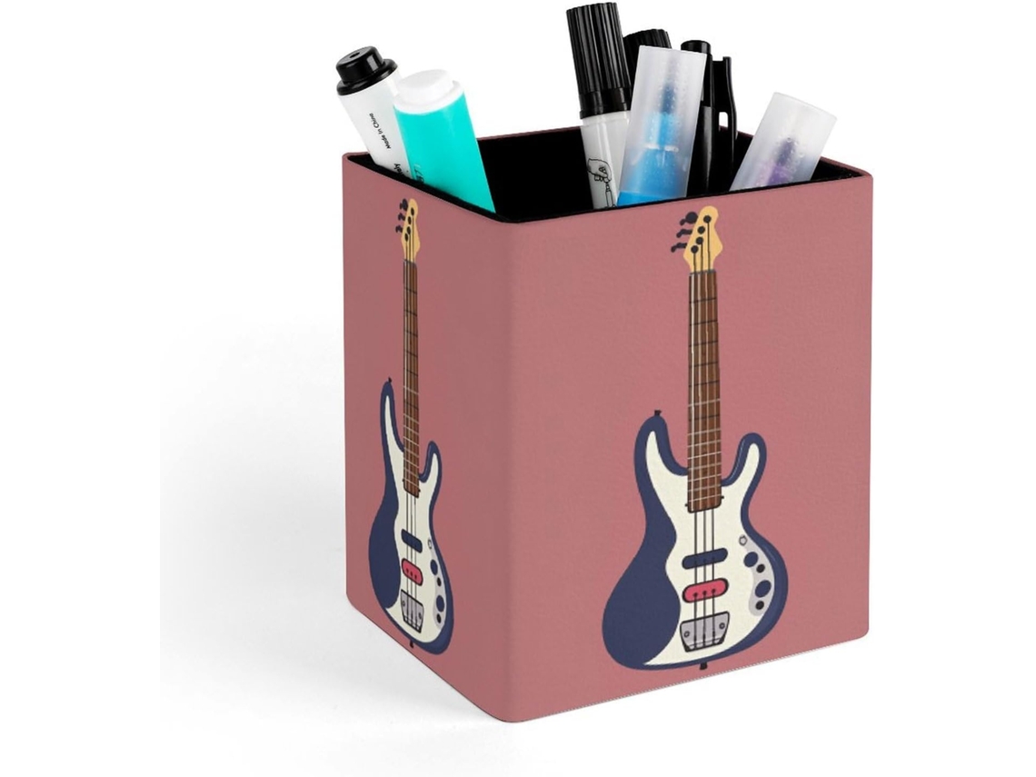 Suporte quadrado em couro para computador, guitarra, baixo, partituras, instrumentos musicais, porta-lápis, suporte