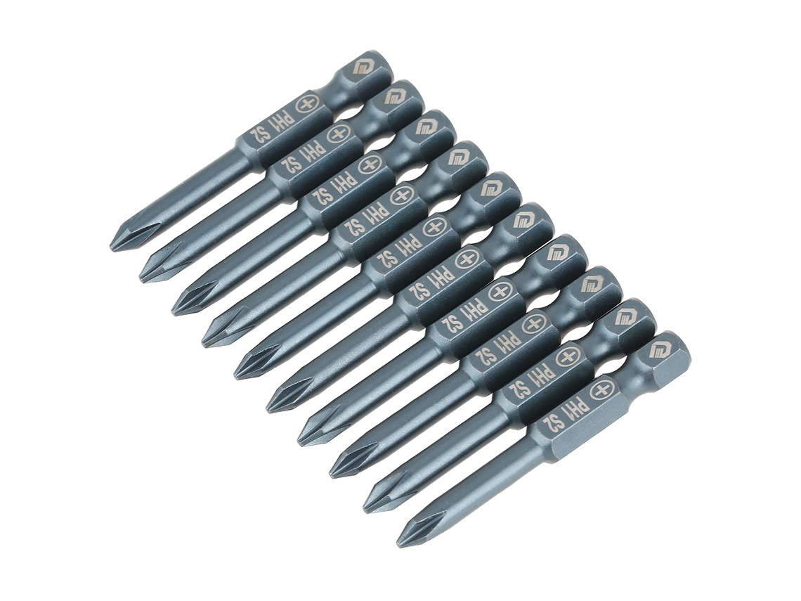 Kit De Bits De Parafuso De Cabeça Cruzada S2 Aço 1/4 Polegada Hexagonal Ph1 50mm 10pcs