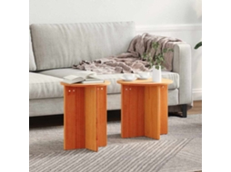 Vidaxl Mesa De Centro 2 Pcs Marrom Cera