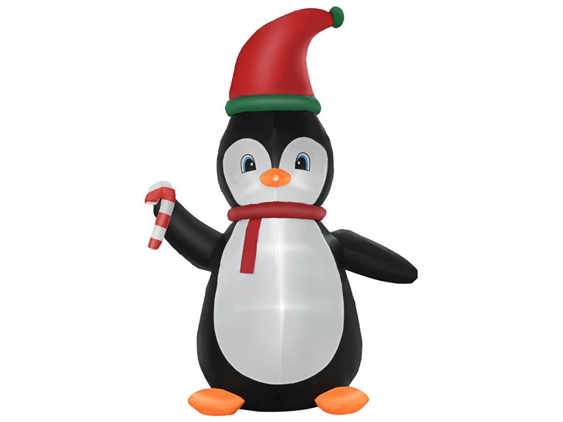 Pinguim De Natal Insuflável 2,5m C/ 3 Luzes Led 162x100x250cm Multicolor