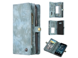 Capa para Samsung Galaxy S8, carteira, azul, com zíper