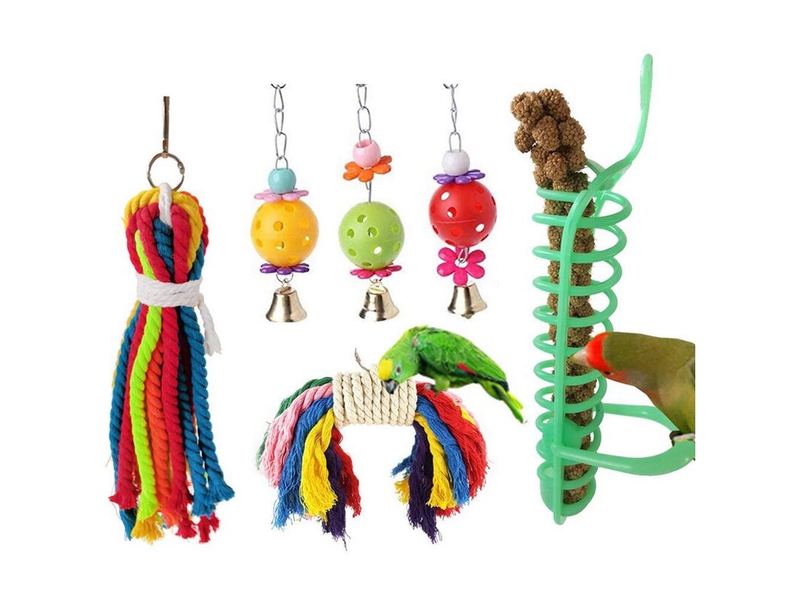 Poleiros para Pássaros, Balanços e Brinquedos para Pendurar em Gaiolas de Papagaios, Calopsitas, Conures e Agapornis AQUAFORGE