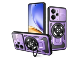 Capa Magnética Com Suporte Giratório Em Tpu Capa Para Celular Realme 14 5g, Roxa