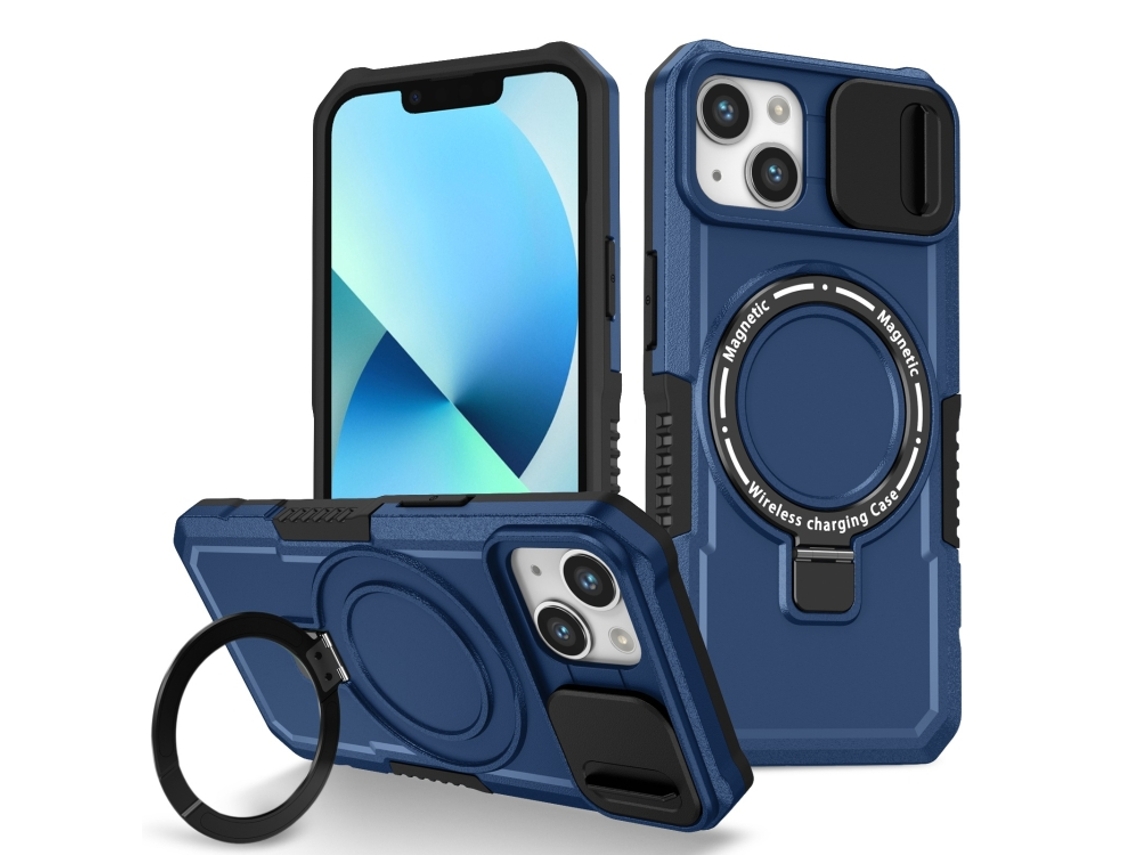 Capa Zruxe Compativel Com Iphone 13 (sliding Camshield - Magsafe - Tpu - Pc - Azul Royal)