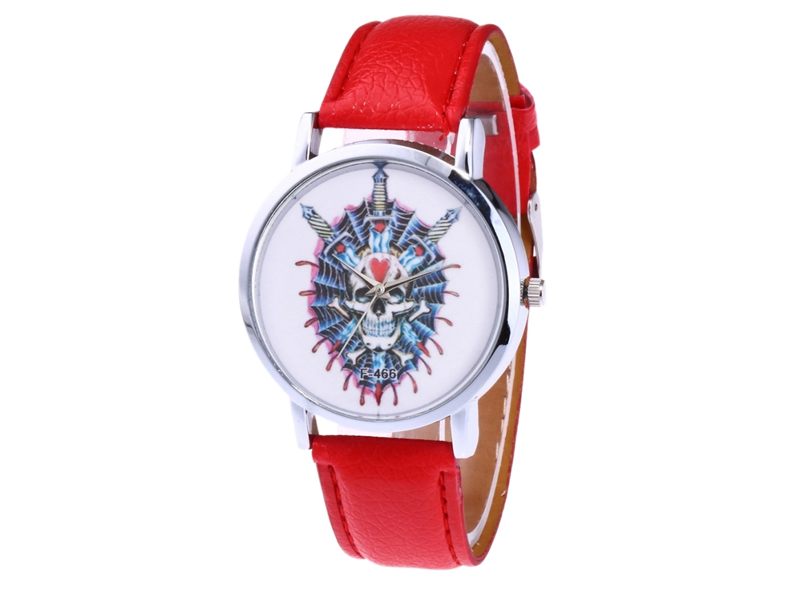 Relógio feminino Zhoulianfa com pulseira de couro PU, mostrador redondo e movimento de quartzo casual.