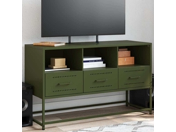 Vidaxl Móvel de Tv 100,5x39x60,5 Aço Verde Azeitona