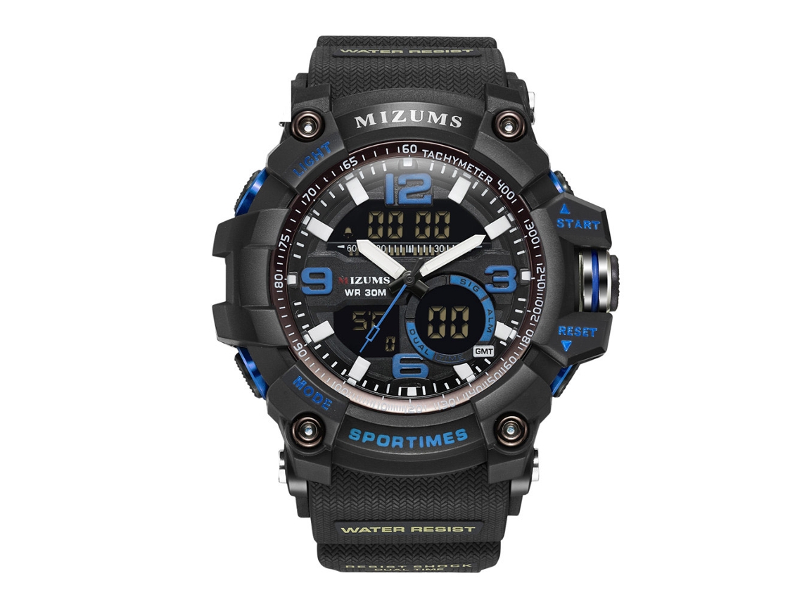 Relógio de pulso Mizums Fashion Casual Azul Quartz com pulseira de plástico à prova d'água