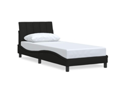 Estrutura de Cama sem Colchão Hanko 80x200 cm tecido preto MAISON EXCLUSIVE